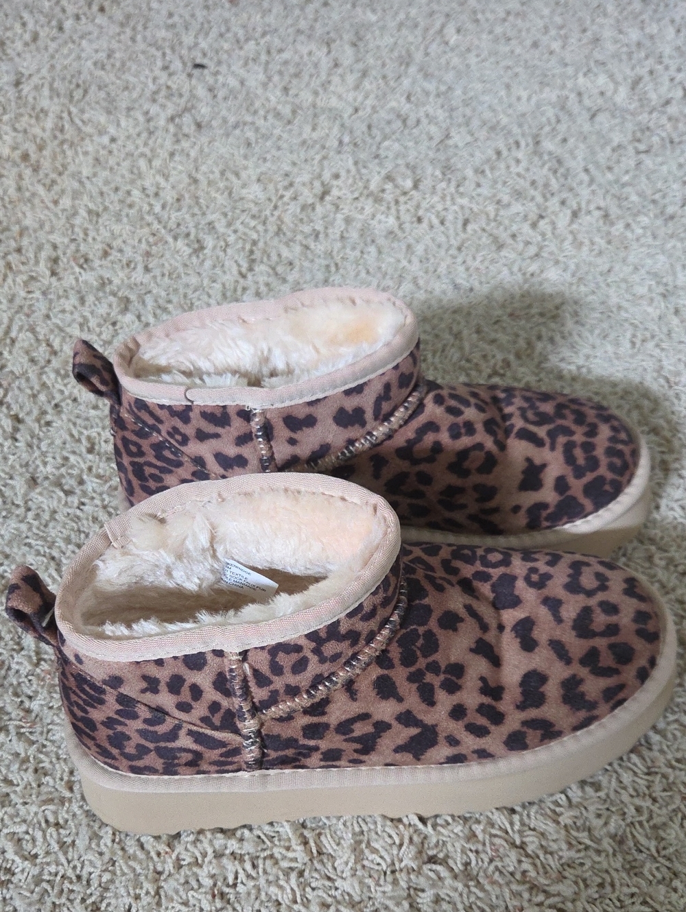 breckenridge Leopard Print Faux Fur Lined Women's Slipper Boots - Brown & Black